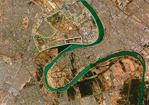 Building to Stay: A massive new U.S. embassy complex rises in Baghdad, rivaling the size of the Roman Catholic church's enclave in Rome. In this photo, the $600 million embassy is outlined in white, inside Baghdad's "International Zone,' pictured in green. The embassy will include 21 buildings, including six apartment buildings, a gym and a pool. Power and water-treatment plants will also be on site.